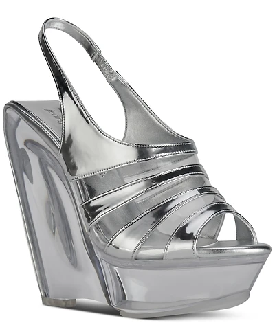 Jeffrey Campbell Slo-Mo Vinyl Platform Wedge Sandals