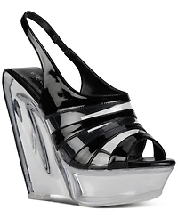 Jeffrey Campbell Slo-Mo Vinyl Platform Wedge Sandals