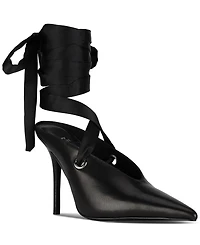 Jeffrey Campbell Grateau Sculpted High-Heel Lace-Up Mules