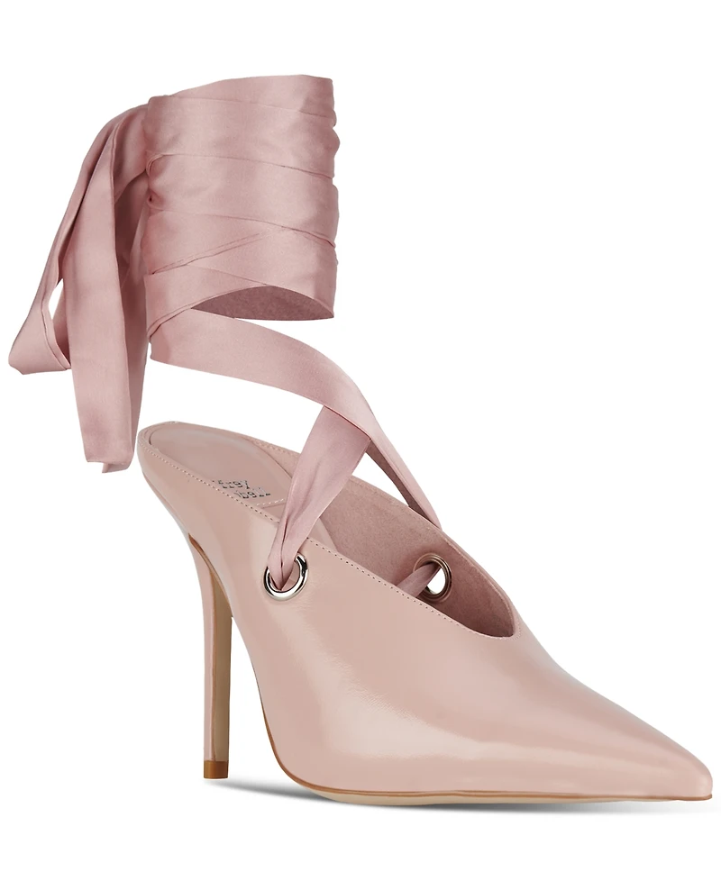 Jeffrey Campbell Grateau Sculpted High-Heel Lace-Up Mules