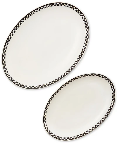 MacKenzie-Childs Courtly Check Everyday Oval Platters, Set of 2