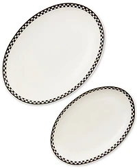 MacKenzie-Childs Courtly Check Everyday Oval Platters, Set of 2