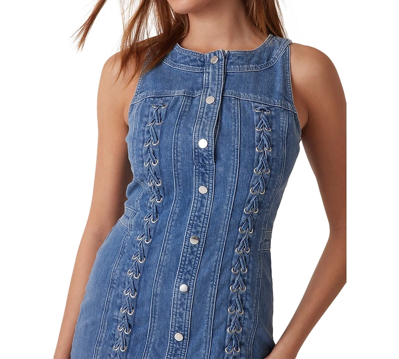 Guess Women's Denim Lace-Up Lisbeth Dress