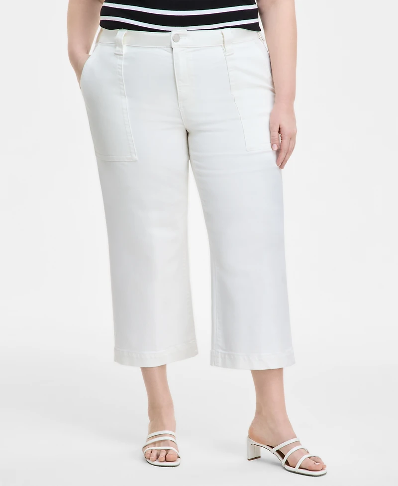 Liverpool Los Angeles Plus Stride High-Rise Cropped Wide-Leg Jeans