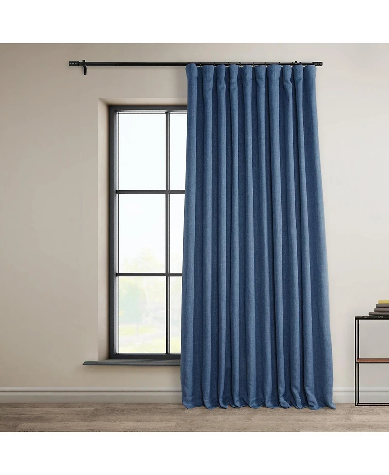 Half Price Drapes Extra Wide Textured Faux Linen Room Darkening Curtain
