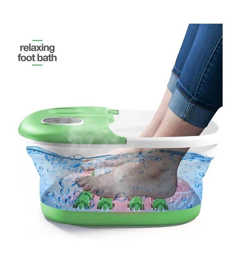 Foot Spa with Heat and Massage and Jets Includes A Remote Control Massage Pumice Stone Collapsible Foot Spa Massager with Heat and Massage Bubbles and