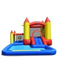 Inflatable Water Slide Castle Kids Bounce House with 480W Blower