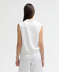 Nvlt Women s Sleeveless Top with Side Drawcords