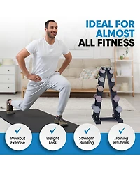 Bintiva Earthtone Dumbbell Kit With Stand