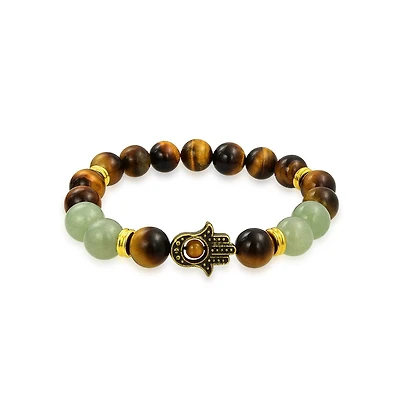 Bling Jewelry Talisman Amulet Stretch Bracelet with Stones and Hamsa Hand Charm