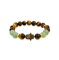 Bling Jewelry Talisman Amulet Stretch Bracelet with Stones and Hamsa Hand Charm