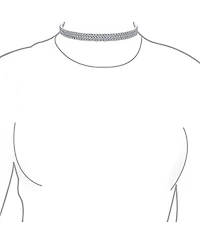 Bling Jewelry Simple Classic Sparkly 3 Row Rhinestone Necklace Rhodium Plated