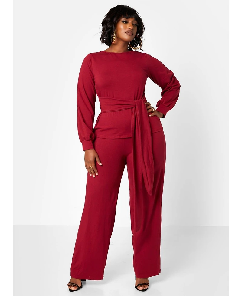 Rebdolls Plus Women's No Exceptions Cotton Wide Leg Pants