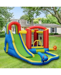 Inflatable Kids Bounce House Castle with Blower Fun and Durable Playset for Outdoor Entertainment