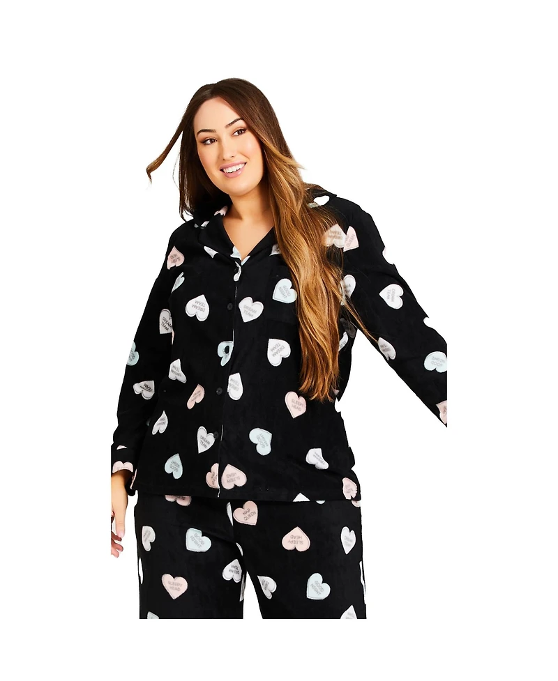 Avenue Women's Button Up Fleece Top