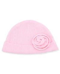 Max & Olivia Baby Girls 2-Piece Pointelle Newborn Gown with Hat Set