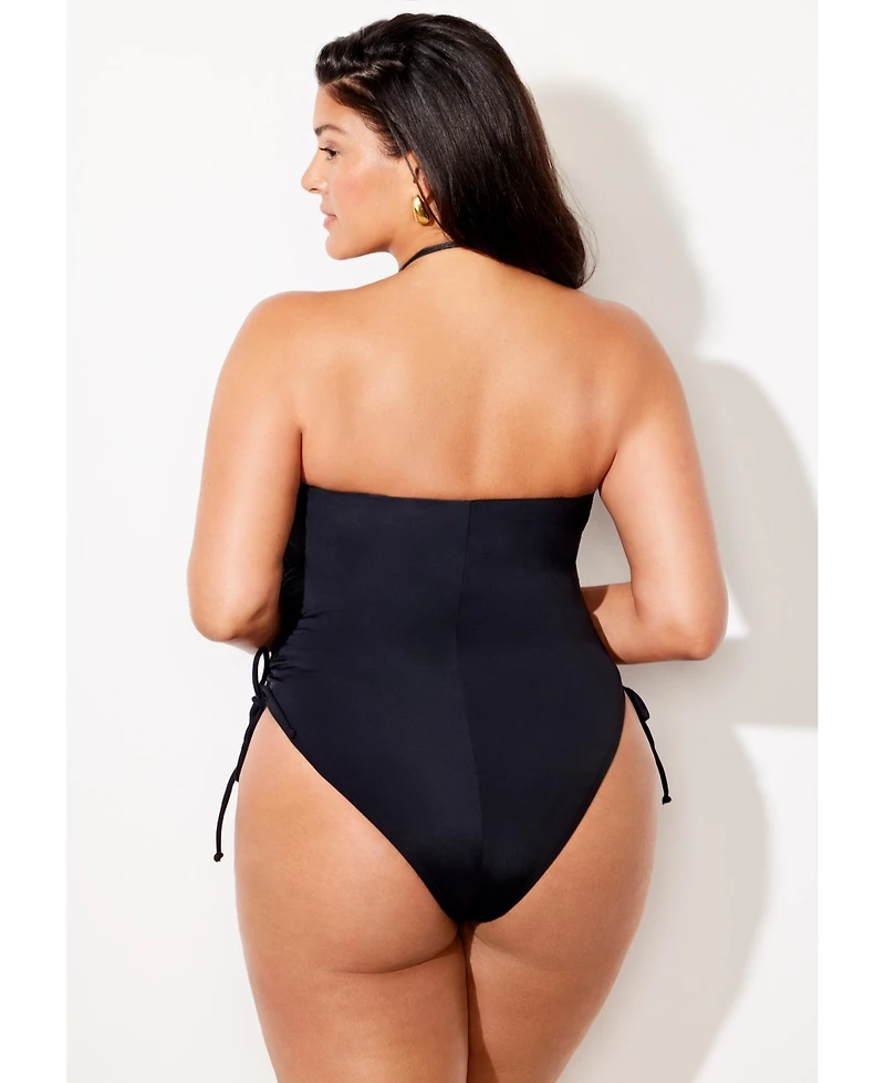 Swimsuits for All Women's Essential Bandeau Adjustable One Piece