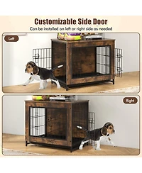 Dog Crate Furniture with Double Lockable Doors and Removable Pull-out Tray