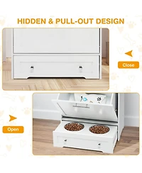 Pet Feeder Station with Stainless Steel Bowl