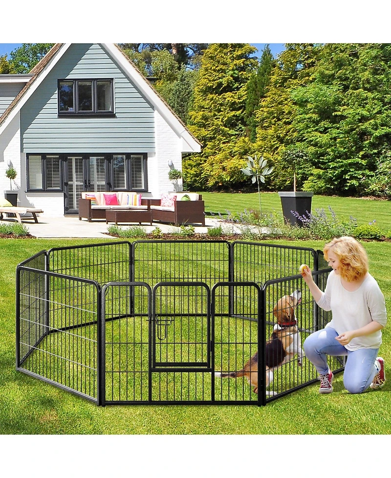 8 Panel 24 Inch Height Pet Fence Indoor Outdoor
