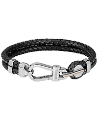 Hugo Boss Men's Ares Prime Black Leather Bracelet