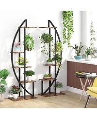 Tribesigns 5-Tier Plant Stand Pack of 2, Multi-Purpose Curved Display Shelf Bonsai Flower Plant Stand Rack for Indoor Garden, Balcony