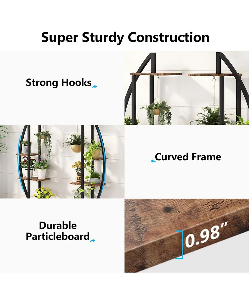 Tribesigns 5-Tier Plant Stand Pack of 2, Multi-Purpose Curved Display Shelf Bonsai Flower Plant Stand Rack for Indoor Garden, Balcony