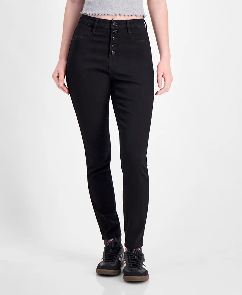 Dollhouse Juniors' High-Rise Curvy Skinny Jeans With Back Yoke Seam Detail