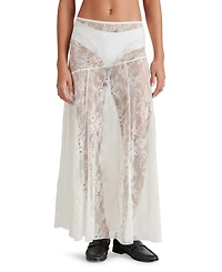 Steve Madden Women's Veera Sheer Lace Maxi Skirt