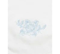 Little Me Baby Girls Blue Roses Cotton Burp Cloth & Bibs, 3 Piece Set
