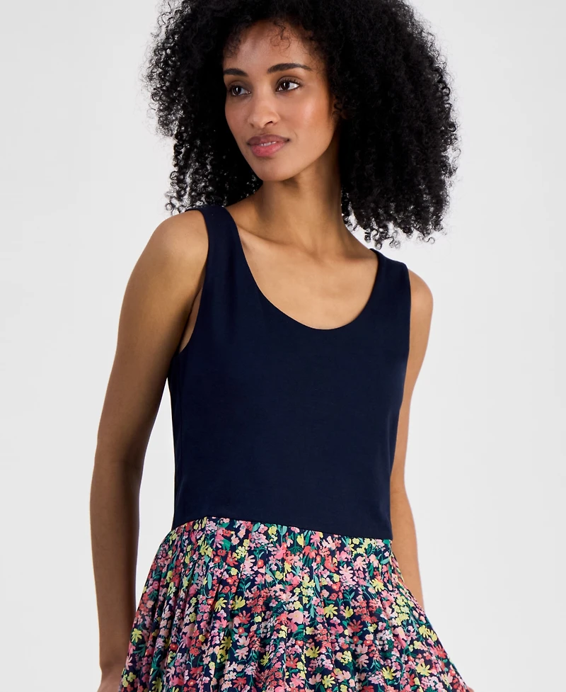 Tommy Hilfiger Women's Mixed Media Floral Dress
