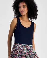 Tommy Hilfiger Women's Mixed Media Floral Dress