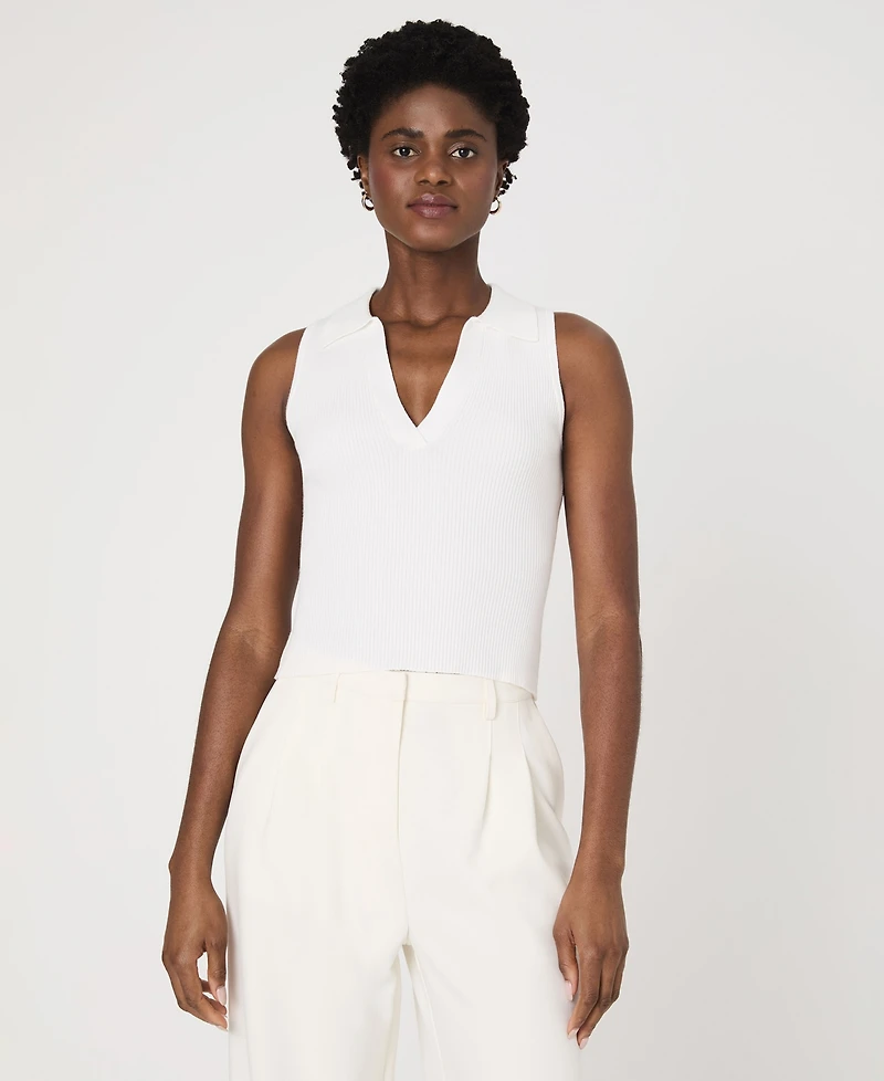 French Connection Women's Cotton Mozza V-Neck Sleeveless Sweater