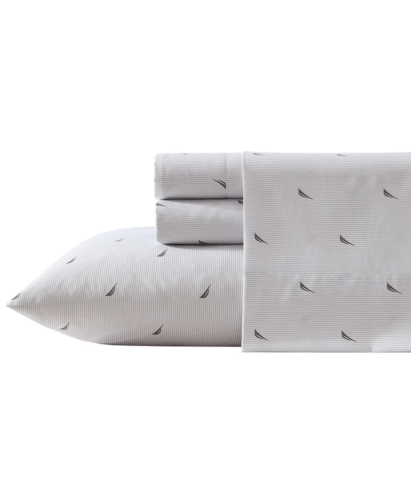 Nautica Printed Washed Microfiber 4-Pc. Sheet Set, Queen