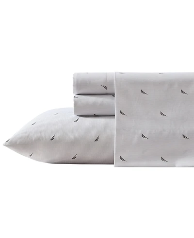 Nautica Printed Washed Microfiber 4-Pc. Sheet Set, Queen
