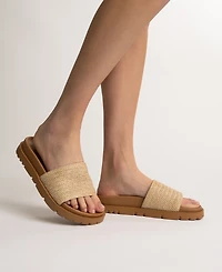 Journee Collection Women's Starr Slide Footbed Flat Sandals