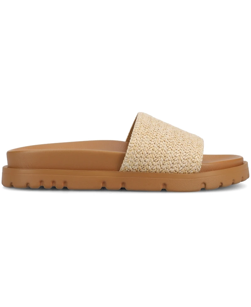 Journee Collection Women's Starr Slide Footbed Flat Sandals