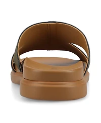 Journee Collection Women's Misey Footbed Slide Flat Sandals