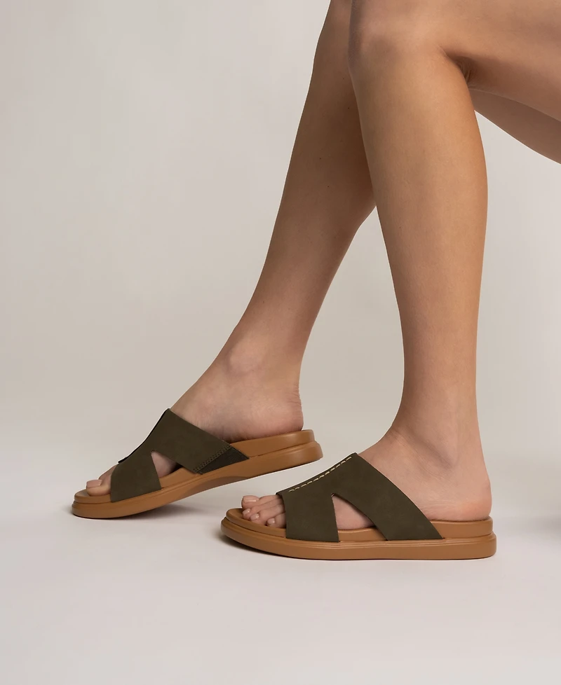 Journee Collection Women's Misey Footbed Slide Flat Sandals