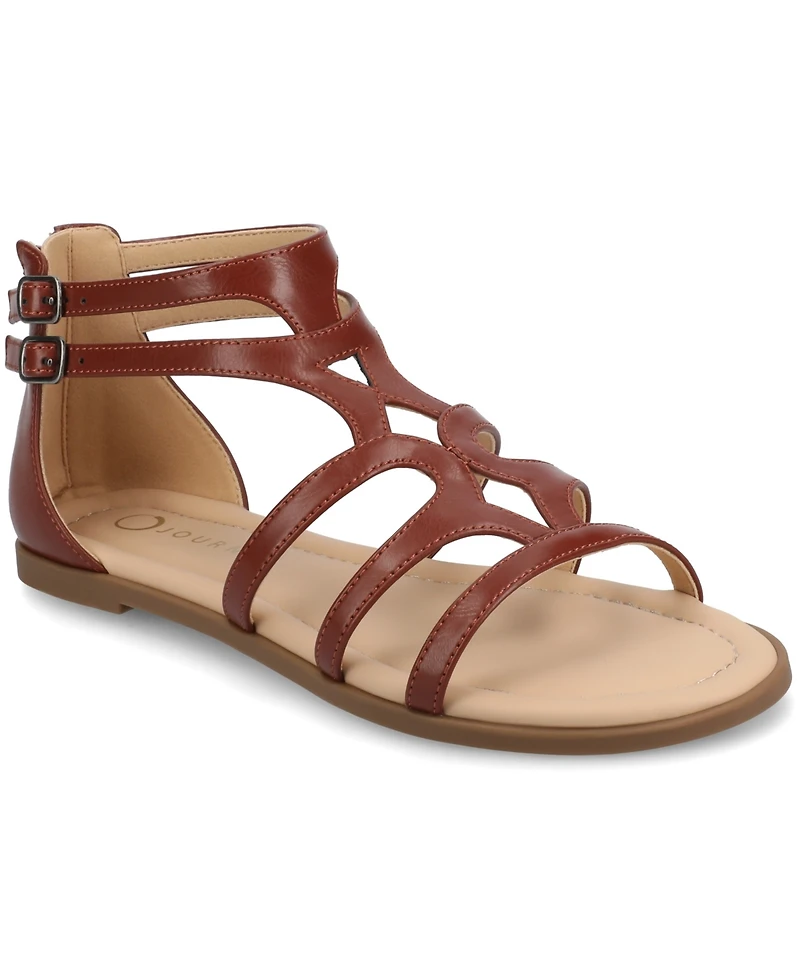 Journee Collection Women's Genneva Zipper Flat Sandals