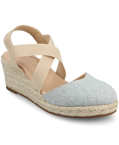 Journee Collection Women's Ashlee Espadrille Platform Wedge Sandals