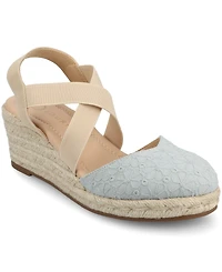 Journee Collection Women's Ashlee Espadrille Platform Wedge Sandals