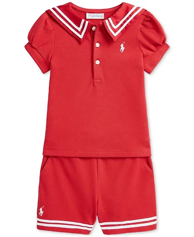 Polo Ralph Lauren Baby Girls Sailor Top & Short Set