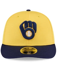 New Era Men's Gold/Navy Milwaukee Brewers 2025 Spring Training Low Profile 59FIFTY Fitted Hat
