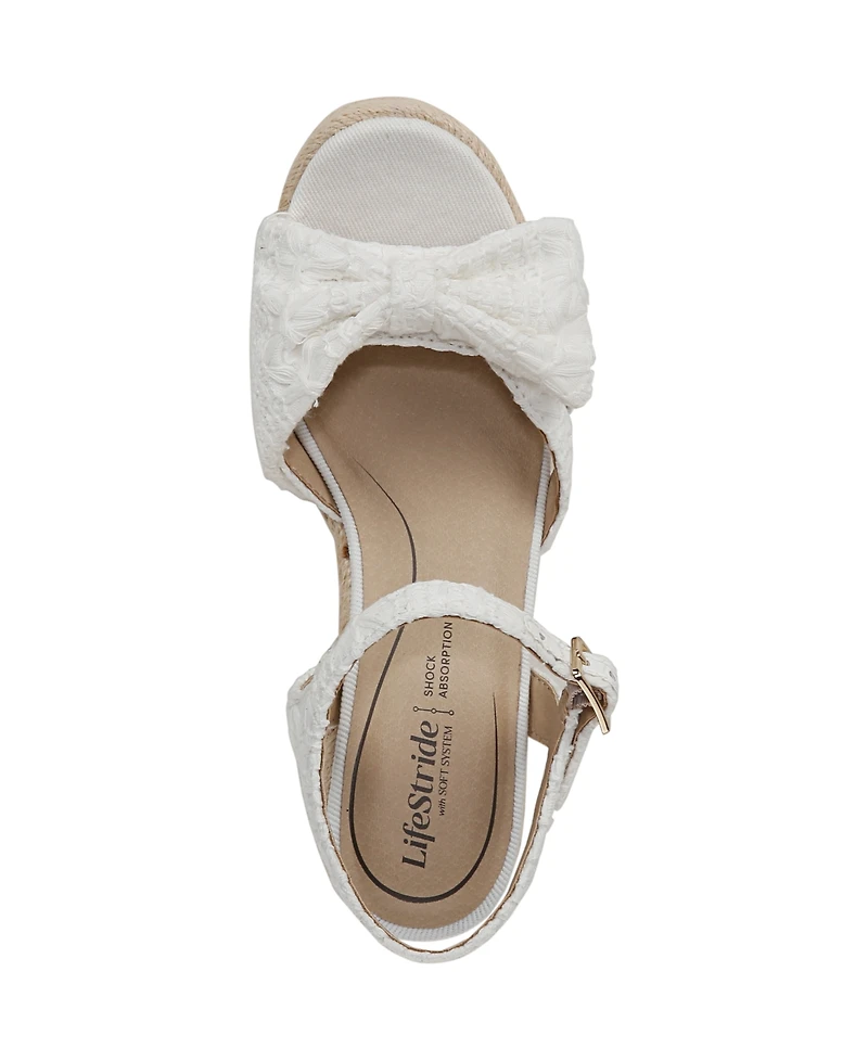 LifeStride Women's Tahlia Open RoundToe Espadrille Wedge Sandals