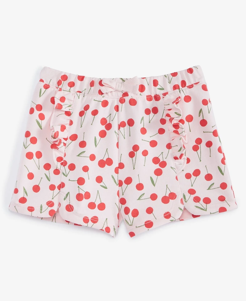 First Impressions Baby Girls Cherry Toss Printed French Terry Shorts, Exclusively at Macy's