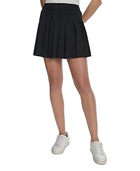 Starter Women's Solid-Color Pleated Stretch Pull-On Skort