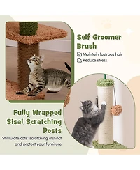 Multilevel Cat Tree with Scratching Posts, Rope, Plush Perch & Toy Bed Cozy & Fun Play Tower for Cats