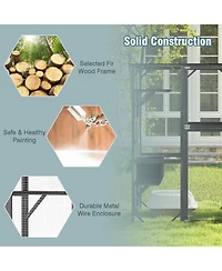 Outdoor Wooden Cat House with Weatherproof Asphalt Roof Durable Shelter for Feral & Pet Cats