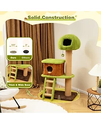 Cute Cat Tree for Indoor Cats with Mushroom-Shaped Nest Condo & Climbing Ladder Cozy & Fun Playhouse